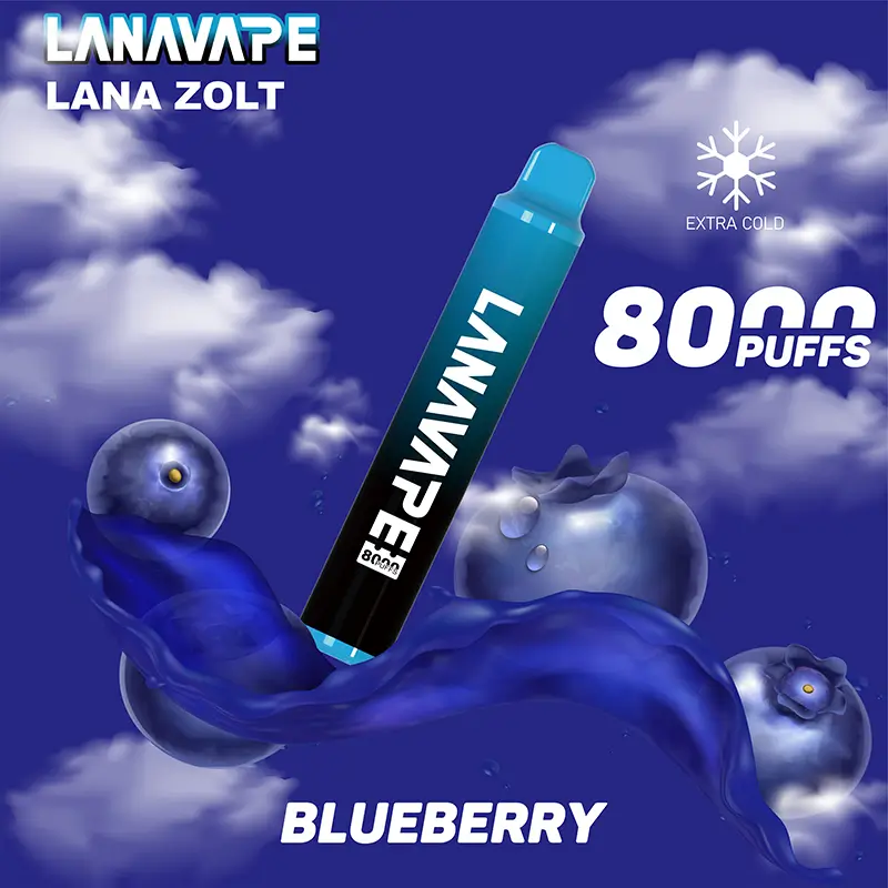 LANA ZOLT 8000 大容量拋棄式電子煙,多達 23 種風味(台灣)藍莓