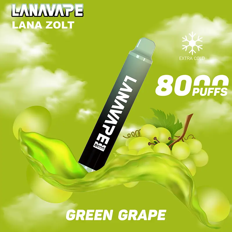 LANA ZOLT 8000 大容量拋棄式電子煙,多達 23 種風味(台灣)青提