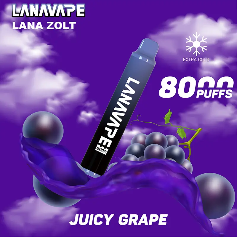 LANA ZOLT 8000 大容量拋棄式電子煙,多達 23 種風味(台灣)葡萄