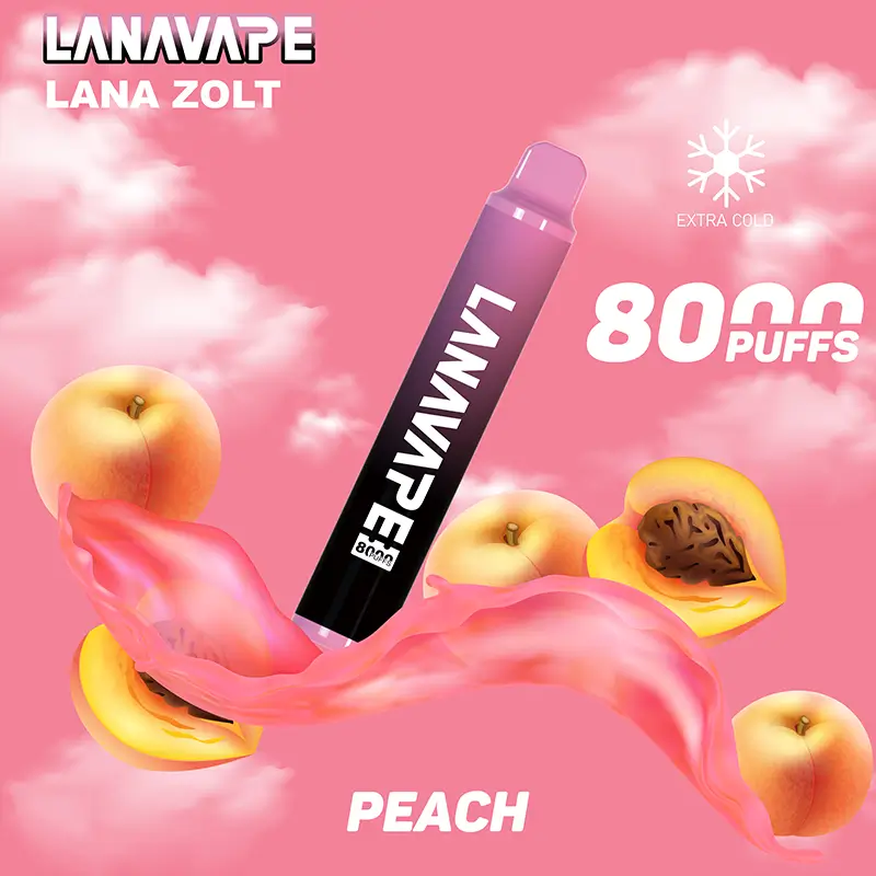 LANA ZOLT 8000口拋棄式電子煙,多達 23 種風味(台灣)桃子