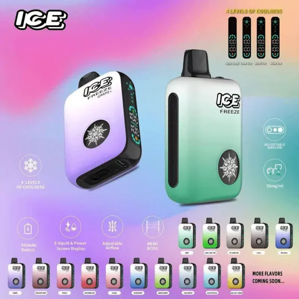 ICE FREEZE 10000口拋棄式電子煙-四段冰感可調-台灣現貨推薦