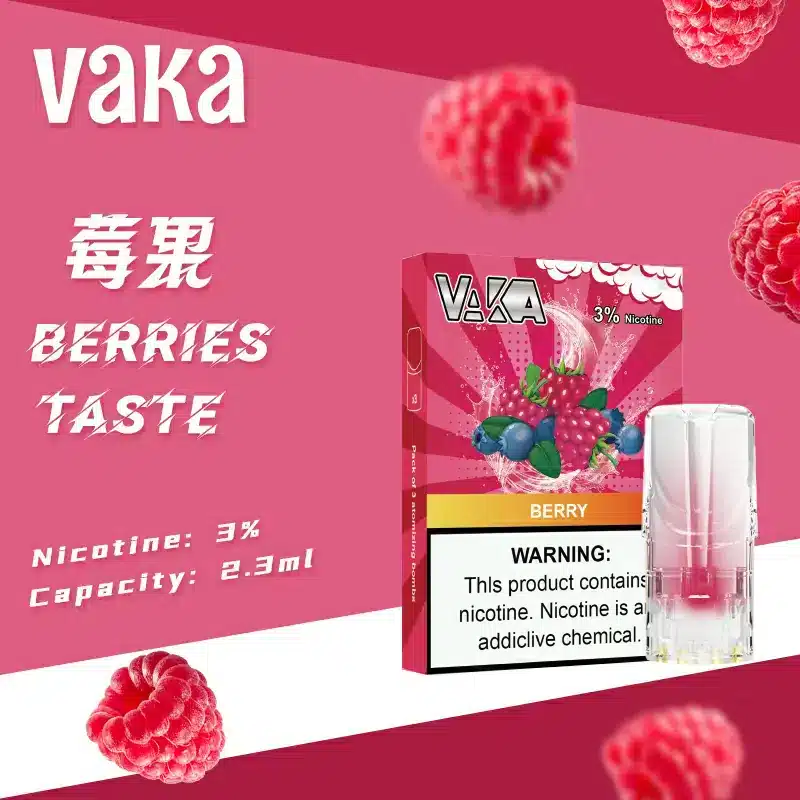 VAKA 一代七彩發光煙彈|2.3ml 加大容量|通配 RELX / SP2S / LANA 莓果