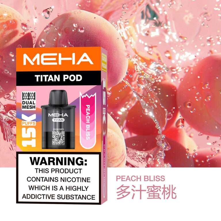 MEHA魅嗨泰坦煙彈 - 多汁蜜桃口味,清甜果香