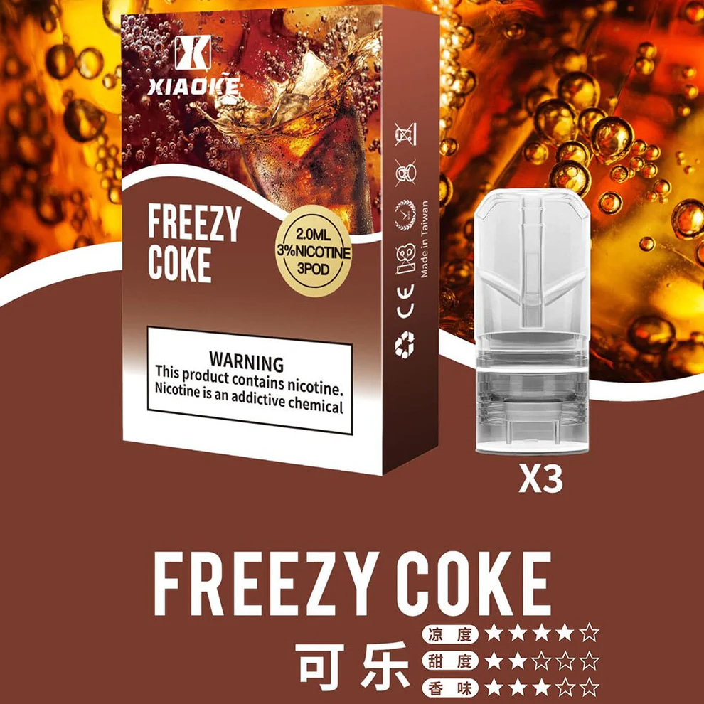 XIAOKE 梟客一代煙彈可樂口味,經典氣泡飲料香氣,甜度適中,口感層次豐富。