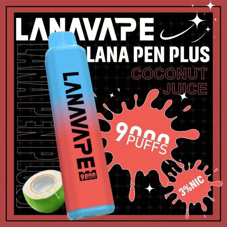 LANA拉娜9000口拋棄式電子煙-椰子水口味-清甜甘爽如臨海灘的椰香消暑風味