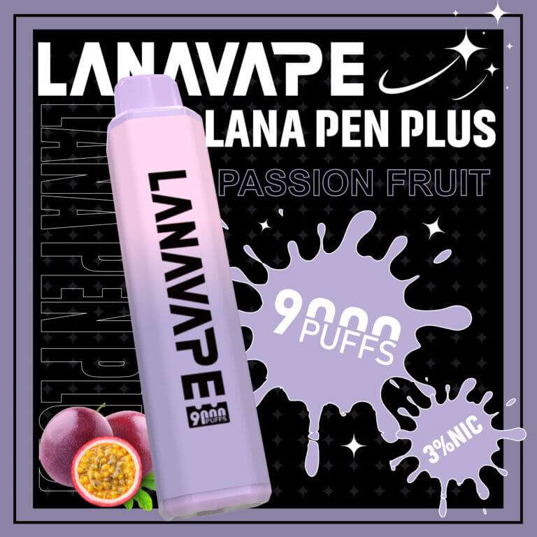 LANA拉娜9000口拋棄式電子煙-百香果口味-濃郁熱帶水果香氣與強烈冰感體驗