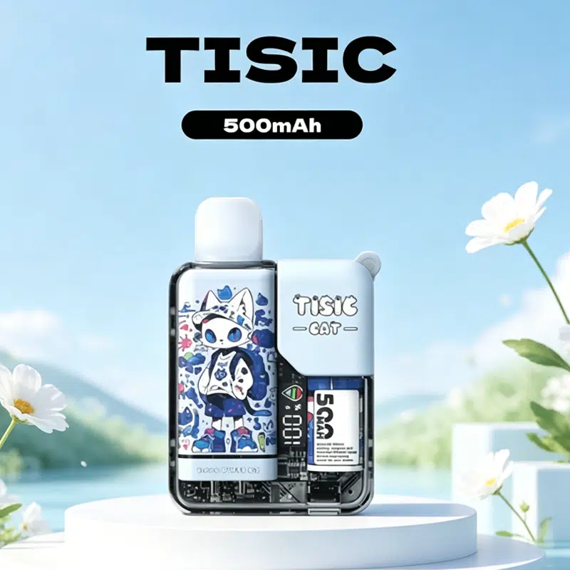 TISIC黑騎士×萌貓派對一次性電子煙首創智慧雙螢幕,左側電量右側油量即時監控,支援7-11全台速遞及快速Type-C充電。