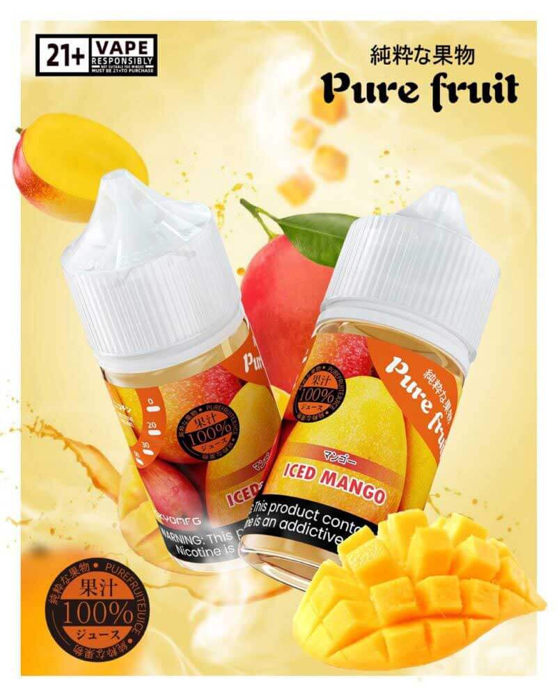 pure fruit 純粹の果物煙油 - 芒果口味,濃郁完熟的熱帶芒果香氣,口感絲滑且甜而不膩。